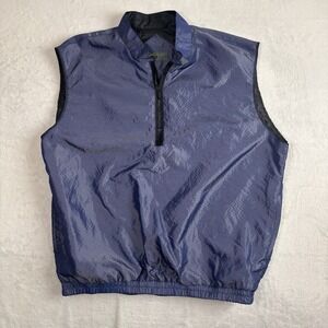 Descente‎ Full Zip Blue Sleeveless Vest Jacket Ski Cycling Men's Large